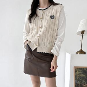 샵앤) 여성 크라운 꽈배기 니트 조끼 21DS-WVS-3765-네이비