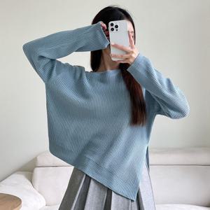 샵앤) 여성 옆트임 언발 골지 니트 티 21DS-WKN-3773-오트밀