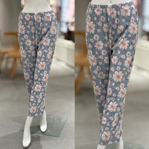 [비너스]자카드 입체 플라워 홈웨어 그레이 잠옷바지 (VEP3887F)