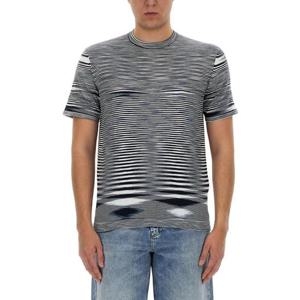 미쏘니 남성 블루 면 반팔 티셔츠 UC23SL03_BK013BF7050