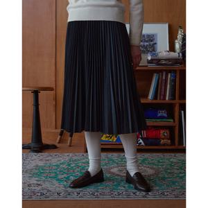 헤지스 여성 24FW 그레이 멜란지 밴딩 스커트 HSSK4D906G2