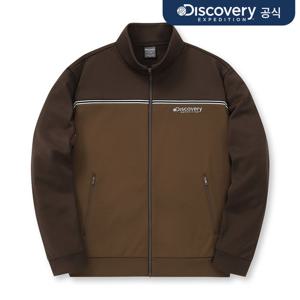 남성 기모 컬러블럭 트레이닝 자켓 (Brown)