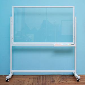 1500x900 휴그린 투명유리칠판이동식스탠드 화이트