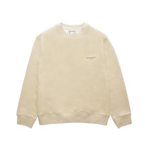 우영미 남성 백 스퀘어 라벨 라운드 코튼 스웨트 맨투맨 아이보리 W233TS21712I