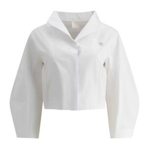 지방시 숏 오버사이즈 핏 유니크 칼라 셔츠 BW61CK15JT 100