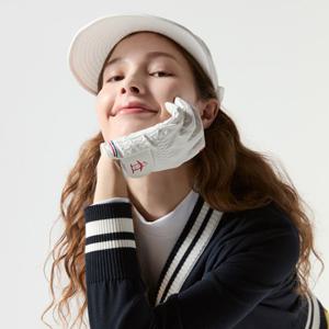 여성 컬러 포인트 반양피 장갑 (양손) 화이트(MQ122LGL12)