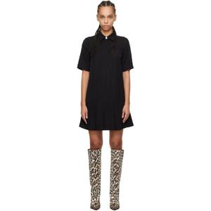 25 FW 가니 여성 블랙 비스코스 트윌 미니 드레스 251144F052025