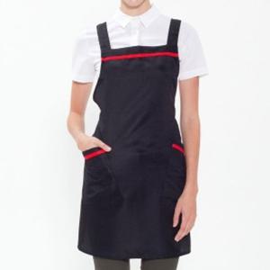 H형 사선 포켓 라인 앞치마 블랙 요리 주방 미술 공방