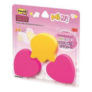 포스트잇미니하트 MINI-2HT(90매3패드 노랑 핫핑크)