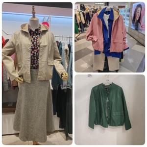 오프리미츠 HC26 25년SS  50%인하최종가 헨리넥니트후드탈부착인조가죽레더재킷남구홈플러스 B25jk2304