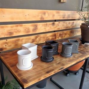 모던 도기 몰딩 화분 C0402 사각 8x8x8cm 화분