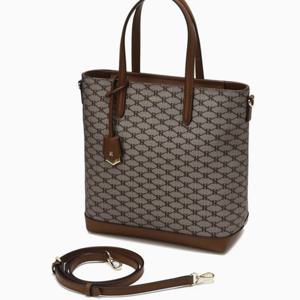 [헤지스ACC] [헤리아토]카키 시그니처 패턴 PVC 토트백 M HIBA5E731K2