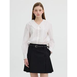 [올리브데올리브]레이스 카라 배색 핀턱 블라우스 (OW5SB255)