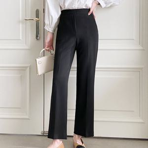 샵앤) 국산 여성 뒷밴딩 일자 간절기 정장 스판 슬랙스 팬츠 PRO-WPT-4177-블랙