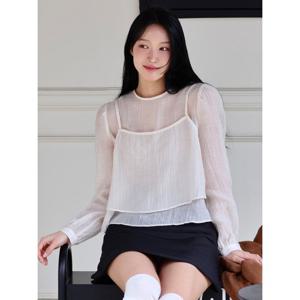 [올리브데올리브]레이어드 뷔스티에 세트 시스루 블라우스(OW5MB203)