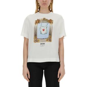 모스키노 그래픽 프린트 루즈 핏 티셔츠 02150433 1001