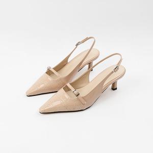 [신난다슈]여성 슬링백힐 6cm 메리제인 스틸레토 슬링백 구두 펌프스힐 AG257807 베이지