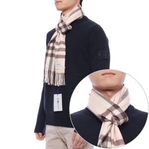 [버버리] 25SS 남성 체크 캐시미어 머플러 (8103011 ALABASTER M 25S)