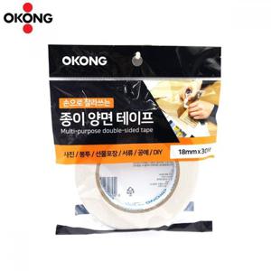 오공 손으로 잘라쓰는 종이 양면 테이프 18mm x 30M 테잎 테이프 폼테잎 폼테이프 양면테잎 양면테이프 접
