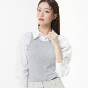 플라스틱아일랜드  (PR7CT361)  BEIGE 솔리드 민소매 티셔츠