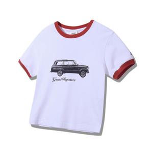 [지프]여성용 배색 립브 반팔티셔츠(JQ2TSF233)