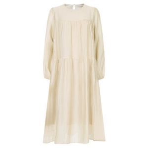 샵앤) 여성 라운드넥 주름가공 3단 쉬폰 안감있는 롱 원피스 PIC-WDR-20568-베이지