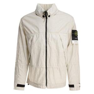 스톤아일랜드 남성 아이보리 린넨 짚업 자켓 4100040S0030V0095