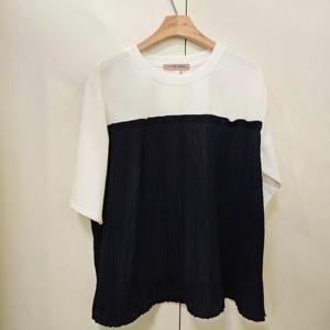스테파니 HC07 플리츠 배색 밑단 스트링  포인트 티셔츠 A25ST5232