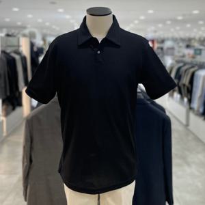 [지오지아]미라쿨 메쉬 버튼 카라 반팔 티셔츠_ABF2TT1103_BK_DG