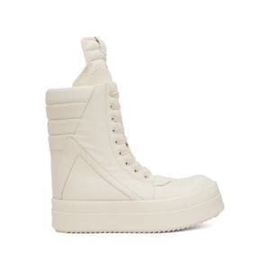 릭오웬스 스니커즈 오프 화이트 할리우드 메가 지오바스켓 스니커즈 251232M236032