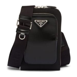 프라다 블랙 나일론 가죽 폰 케이스 2ZT060789 F0002