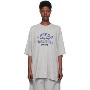 베트멍 티셔츠 그레이 코튼 티셔츠 241669F110009