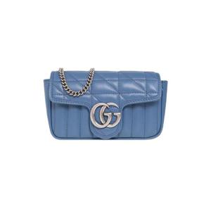 구찌 GG 마몽 카멜리아 슈퍼 미니백 블루 476433-DTD5F-4340