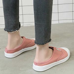 여성 발편한 끈없는 스니커즈 천운동화 나들이 패션