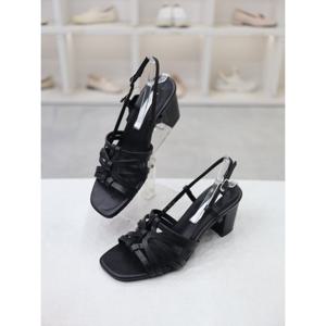 [코디엘루]소가죽 청키힐 빅사이즈 힐 샌들 6cm CDMD100497_GN