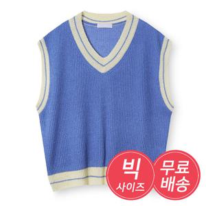 [리빌모아]남자 빅사이즈 크롭 니트 조끼 베스트 AC5-VES-Q014-