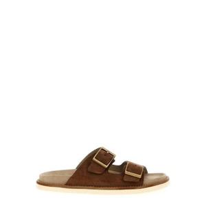 Brunello Cucinelli 더블 버클 오픈 토 슬라이드 MZUSILY235 CHW89 TP934392468