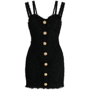 25 FW 발망 버튼 장식 트위드 미니 드레스 AF0R4155XC67 TP432024832