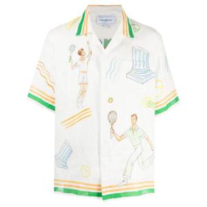 25 FW 카사블랑카 로고 프린트 리넨 셔츠 UMPS24SH003 TP432234813