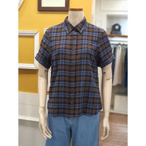 [BCBG]에스턴 체크 면 블라우스 B5C7B473