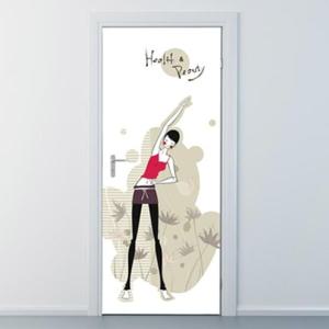 아트박스/낭만창고 ncbr019-모던 핫요가-현관문시트지