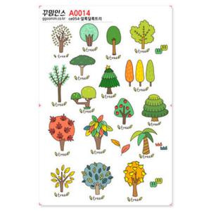 아트박스/꾸밈인스 A0014-꾸밈인스스티커_알록달록트리