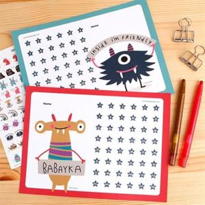 아트박스/디자인아지트 [기성]칭찬스티커판해피몬스터