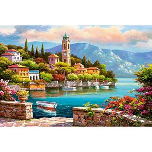 아트박스/퍼즐사랑 시계탑 마을 (패브릭형) 보석십자수 40x60