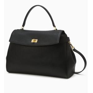 [헤지스ACC] 베리 클래식 블랙 레더 사첼백 HIBA5F188BK