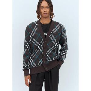 25 FW 버버리 남성 체크 울 가디건 bur0157020blk