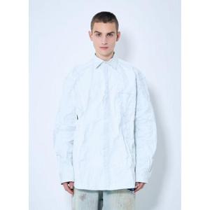 25 FW 베트멍 남성 금속성 잔주름 셔츠 vet0160008wht