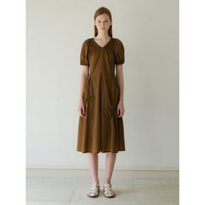 [올리브데올리브]리본장식 슬림핏 포켓 v넥 원피스 (OW5MO601)