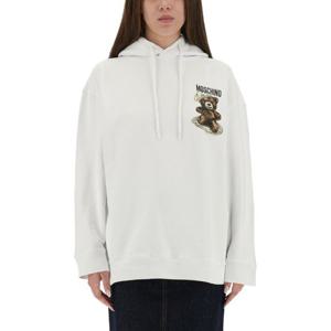 모스키노 화이트 후드 테디 베어 그래픽 후드티셔츠 17075528 1
