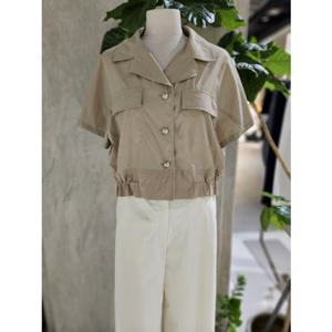 [ZOOC] 밴딩 헴 크롭 블라우스 (Z252MSC026)